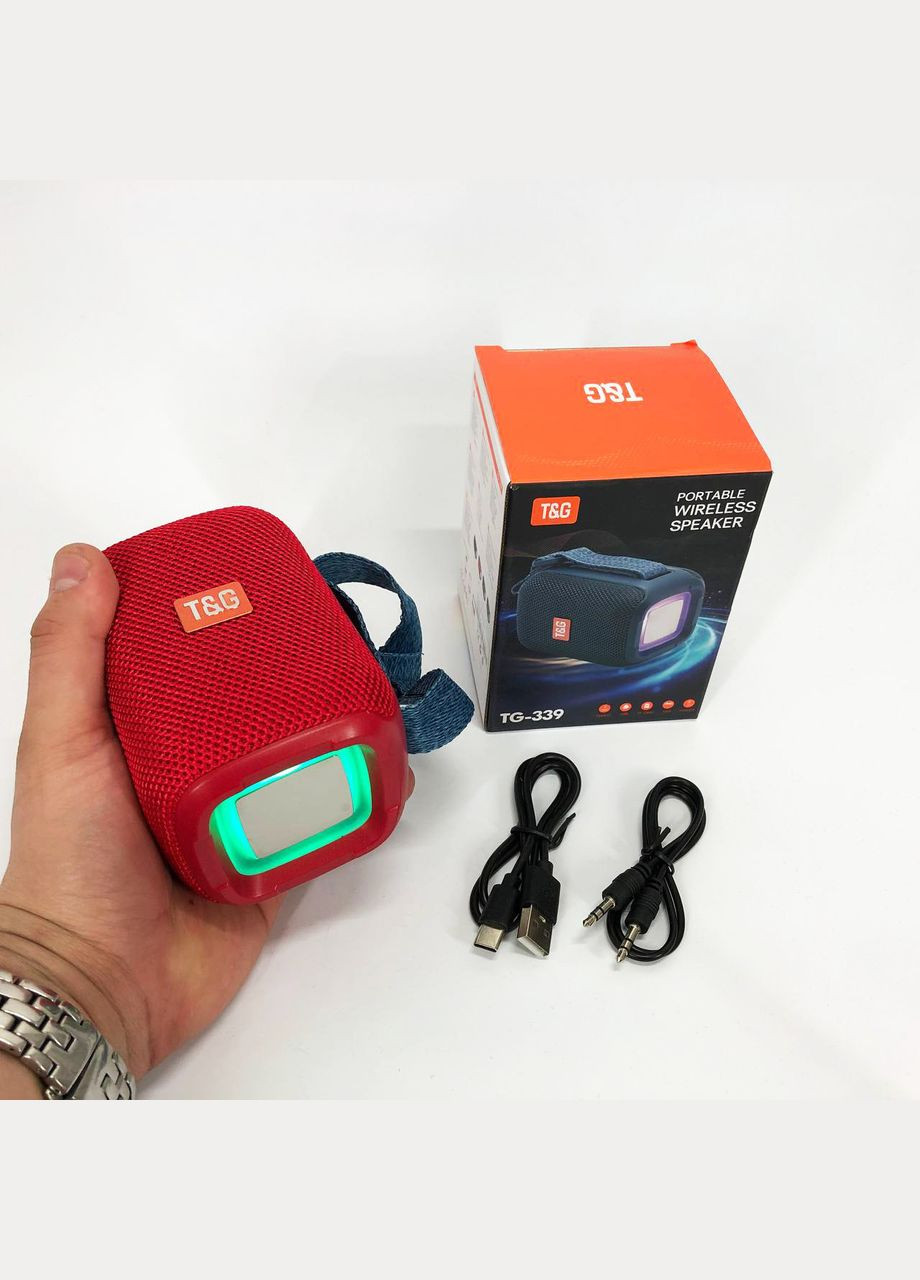 Портативна Bluetooth-колонка TG339 5W з RGB-підсвіткою, гучна блютуз-колонка. Колір: червоний T&G (297442734)