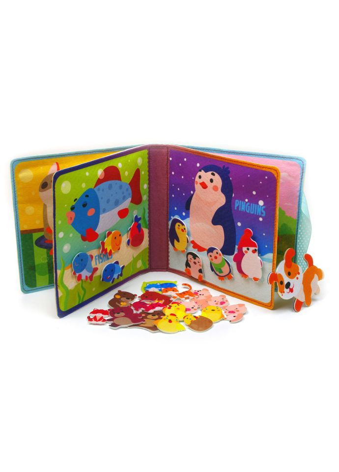 Розвиваюча фетрова книга для дітей "Розумний малюк" 823420, 25 липучок Книжковий хмарочос (315070161)