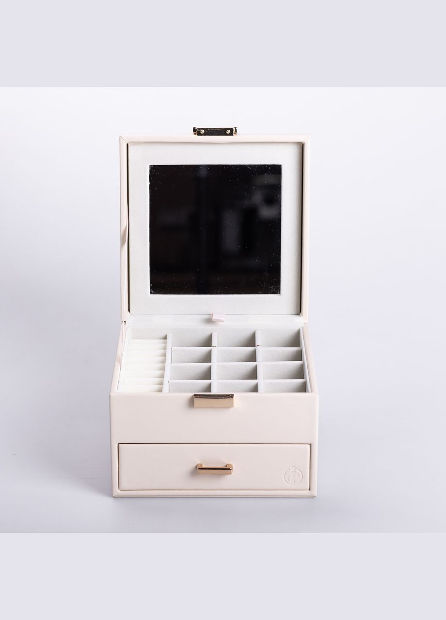 Скринька для прикрас з еко шкіри 2 яруси органайзер для ювелірних виробів HP-5-2W Yiwu (325922748)