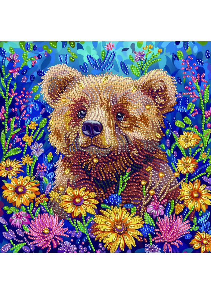 Алмазна мозаїка "Ведмедик" BH035 неповна викладка 25х25 см Brushme (368824495)