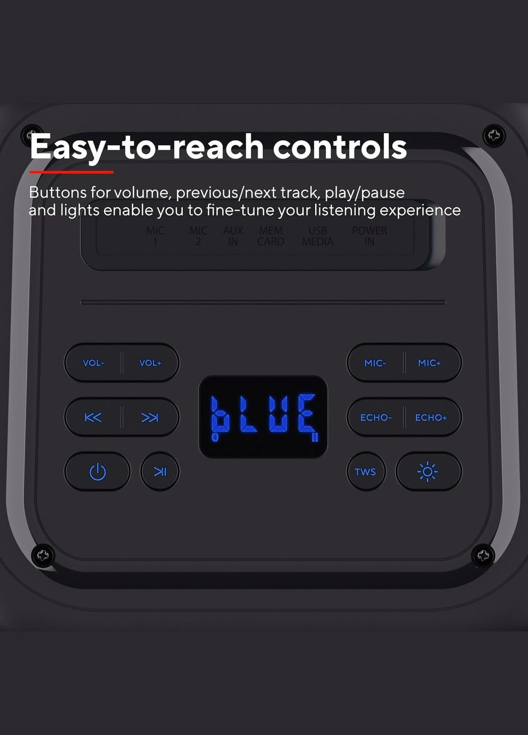 Портативна акустична система Azura 50Вт, 1.0, ВТ 5.2, TWS, MP3, IPX4, RGB, Trust (333824374)