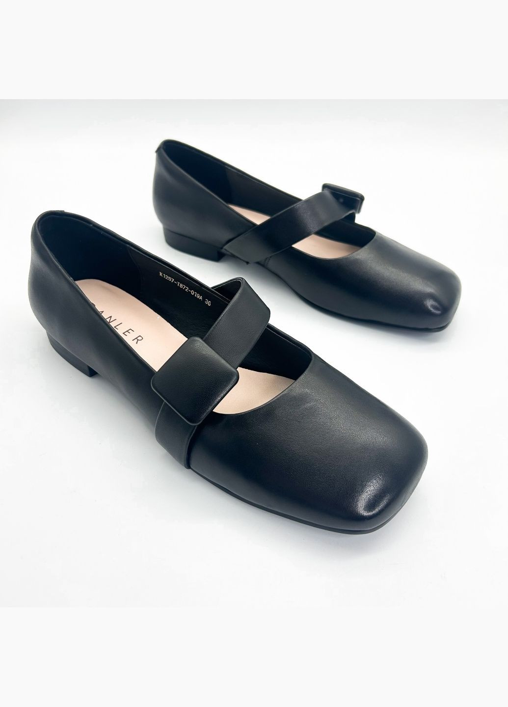 Женские балетки (р) кожа 0-1-1-k-1257-t-872-019a Danler | чёрные (328835668)