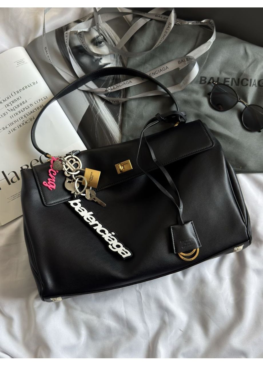 Женская сумка Balenciaga Rodeo 35 Black из гладкой кожи No Brand (369503680)