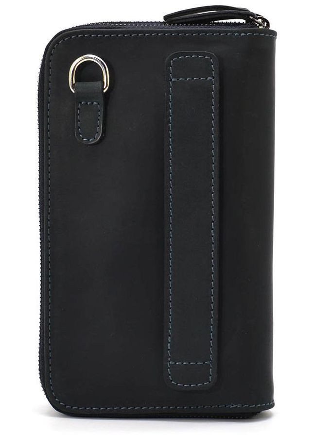 Сумка клатч з ремінцем на руку з натуральної шкіри чоловіча для телефону маленька Чорний 40204 LIMARY (361348659)