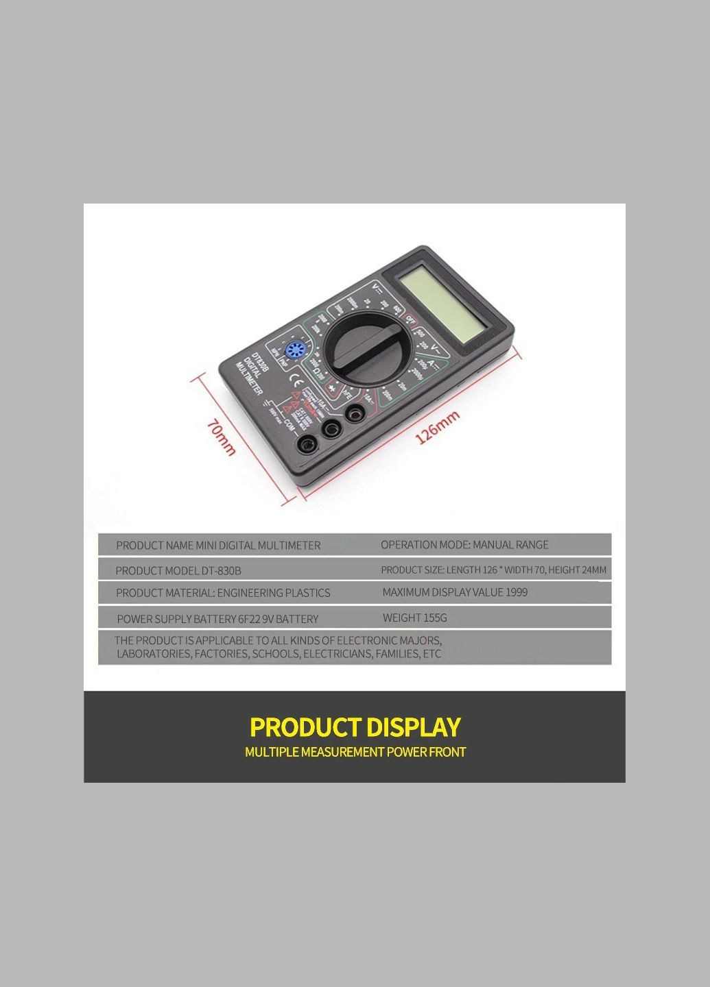 Цифровой Мультиметр Мини Универсальный Ручной тестер Dt830b XJXN (297707670)