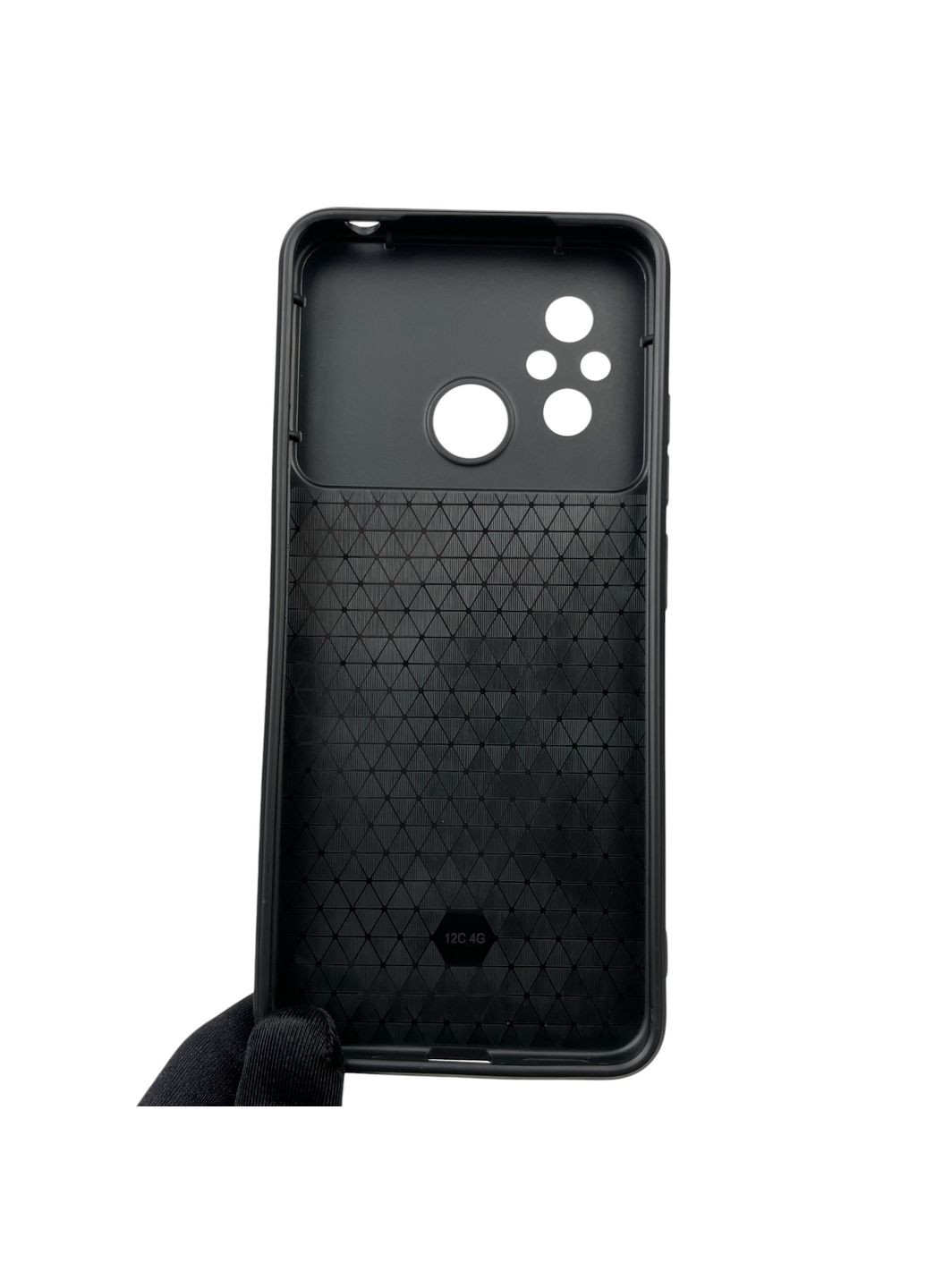 Чохол для POCO C55 броньований з кільцем підставкою зі шторкою на камеру на сяомі поко с55 чорний rg1 Xiaomi (366019400)