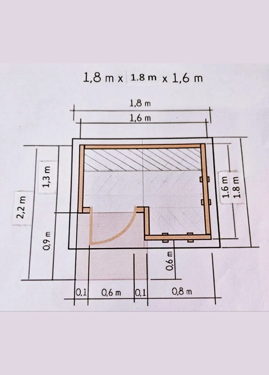 Детский игровой домик из дерева 1.6х2м. (1.8 х 2.2м) на ножках No Brand (325881093)