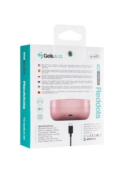 Гарнитура Pro Reddots TWS Earbuds GPTWS010 Pink Gelius (306919584)