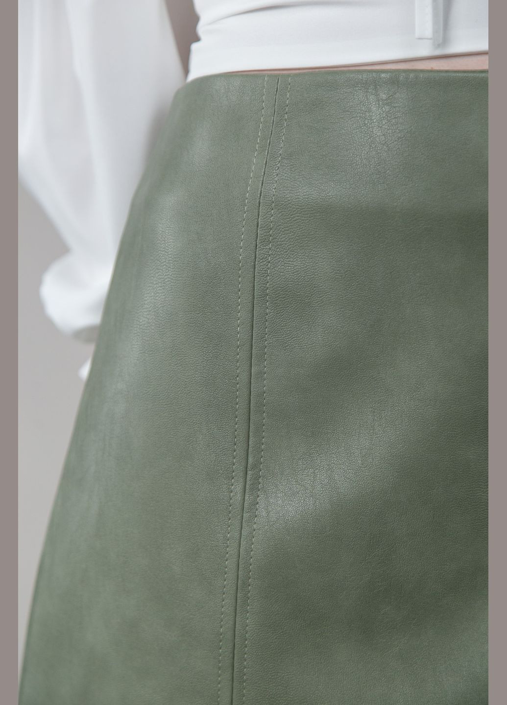 Оливковая повседневный, кэжуал однотонная юбка CHICLY