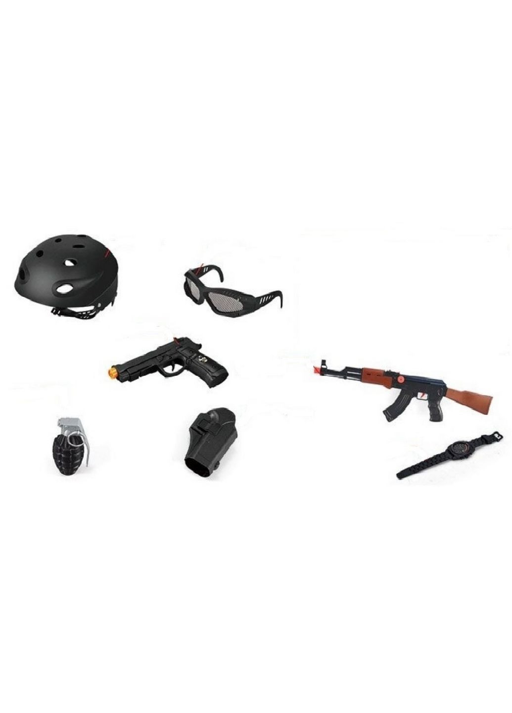 Набір поліції Armed Forces, 8 елементів, каска, пістолет, автомат, граната, окуляри SWAT (288188377)