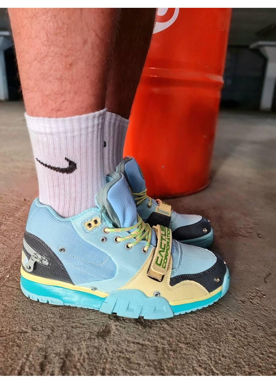 Сірі Осінні кросівки чоловічі nike air trainer 1 sp travis scott grey haze найк аір трейнер 1 No Brand