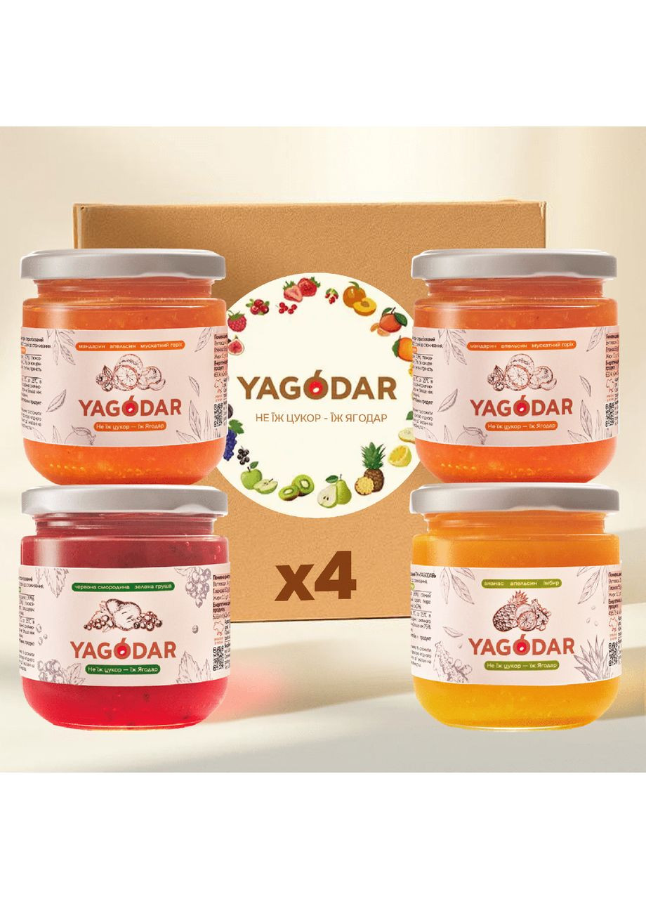 Набор джемов Ассорти вкусов 4 шт (2214392021) YAGODAR (361785085)