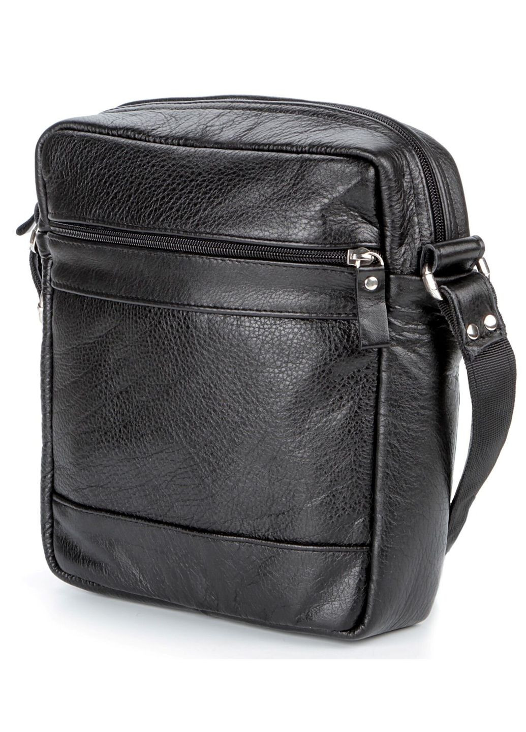 Элитная кожаная мужская сумка черная 00791 Shvigel (329197408)