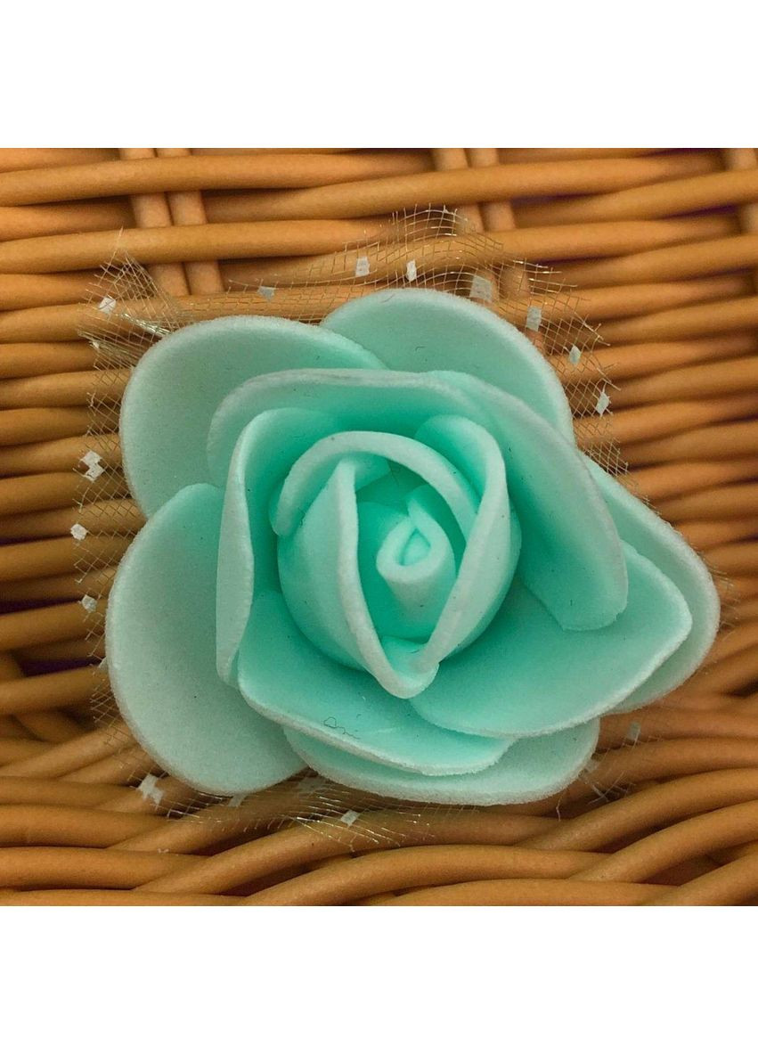 Роза с фатином латексная (фоамиран), бутон 3 см – мятный Plus-plus (352746606)