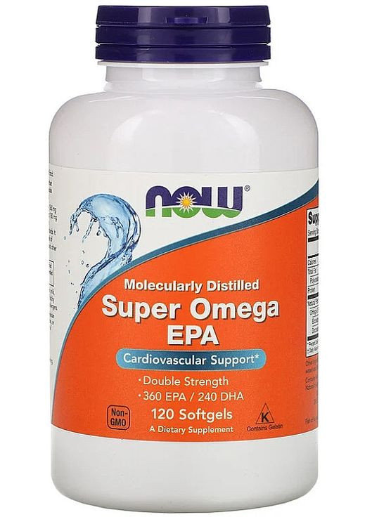 Жирные кислоты "Супер омега ЭПК" Super Omega EPA Double Strength Softgels 120шт (873816-136638) Now Foods (368622432)