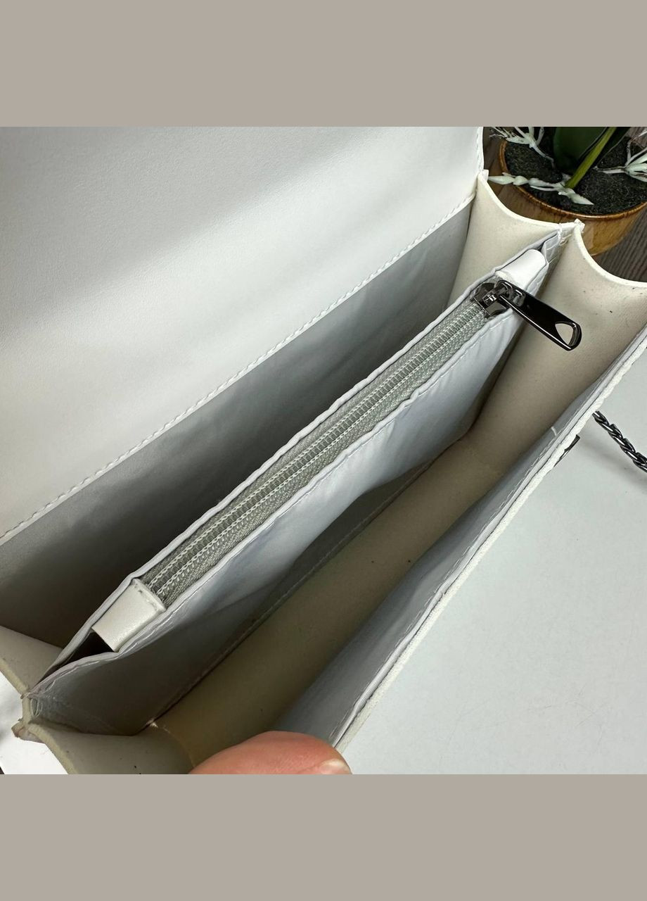 Мини сумочка клатч экокожа рептилия с птицами белая (sku_836Б) No Brand (330576622)