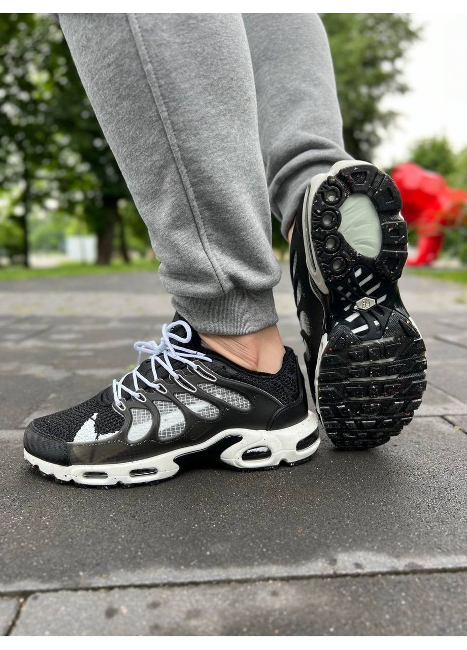 Черные демисезонные кроссовки мужские nike air max tn terrascape plus black white найк аир макс тн плюс No Brand