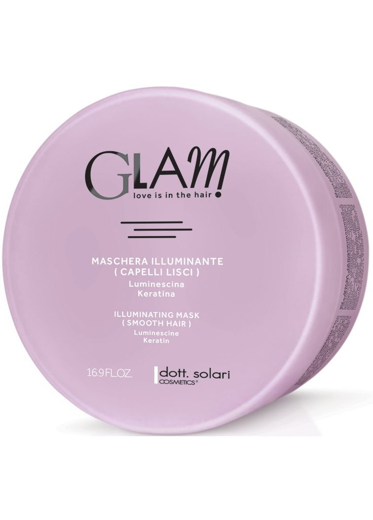 Розгладжувальна маска для волосся, з ефектом сяйва Glam Illuminating Mask Smooth Hair 175ml (449183-63270) Dott. Solari (368667945)