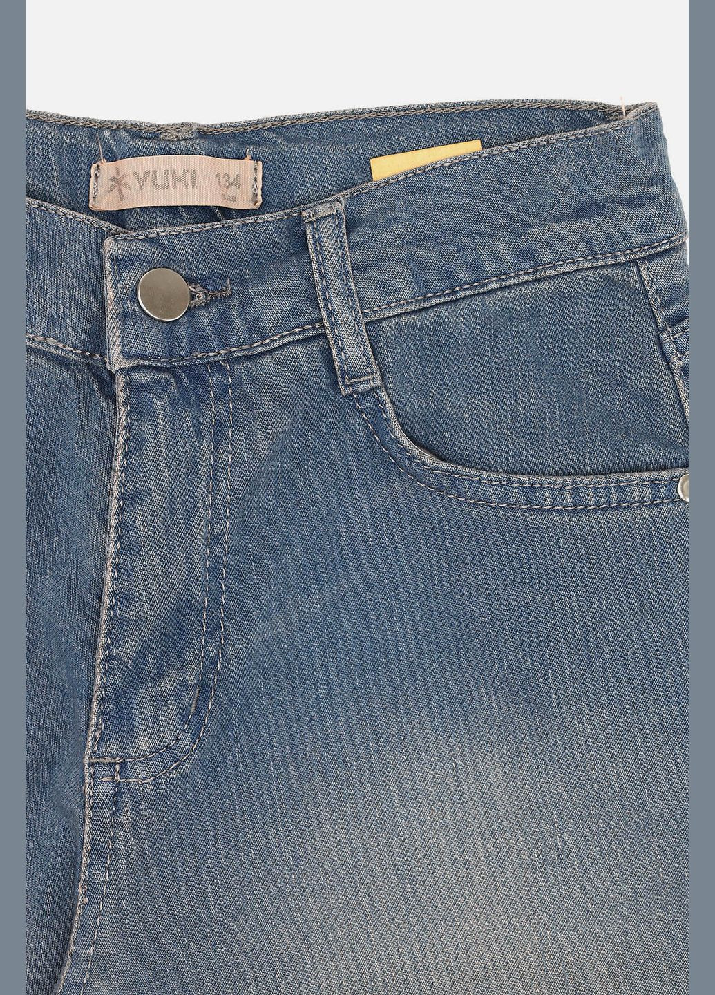 Синие демисезонные джинсы baggy для девочки цвет синий цб-00281933 Yuki