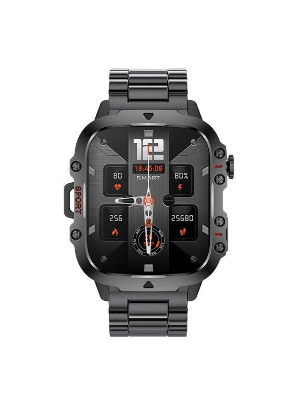 Розумний смарт годинник Smart Expert Nano Steel + 2 ремінця (Чорний) Lige (314483504)