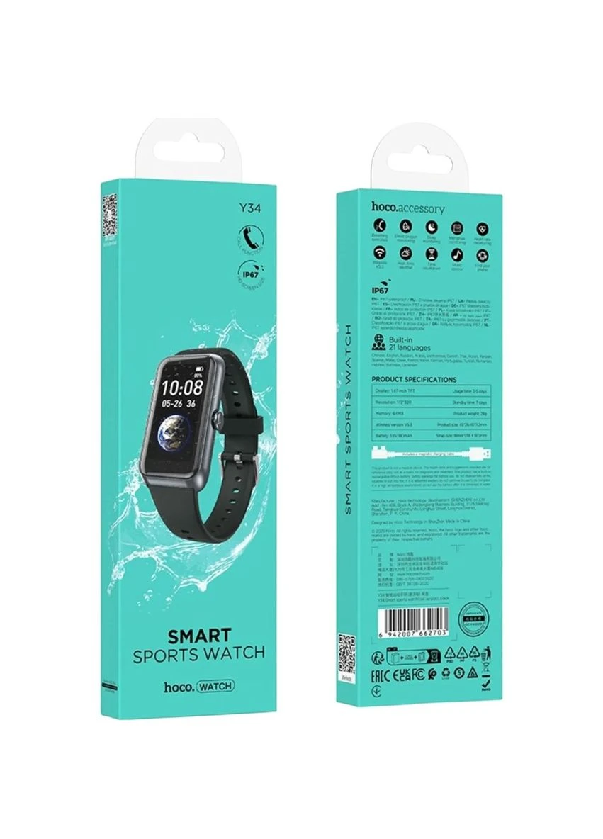 Смарт-часы Y34 Black [169238] Hoco (400891859)