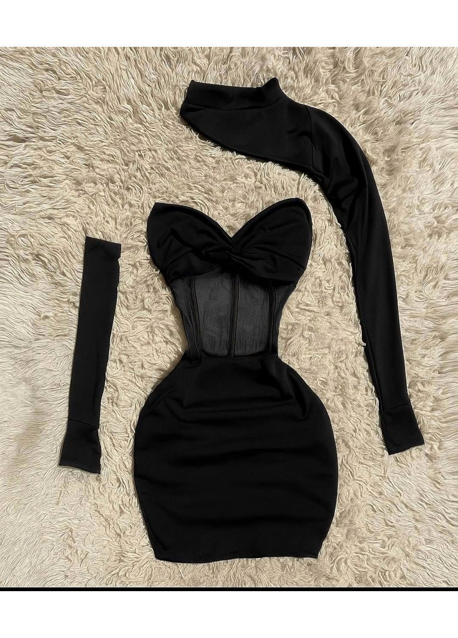 Чорна святковий, вечірня сукня No Brand однотонна