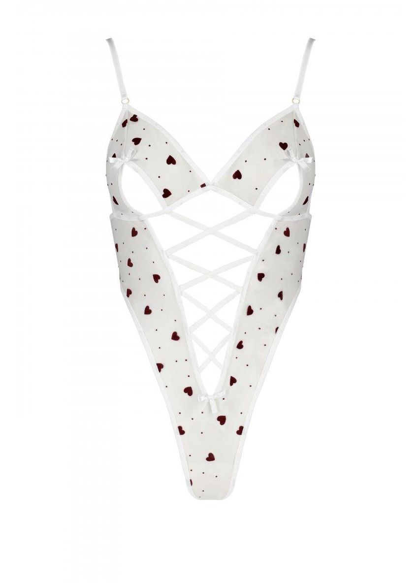 Эротический боди с рисунком LOVELIA BODY white L/XL- Passion (297394394)