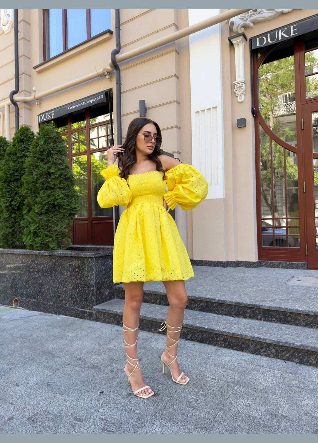 Жовтий сукня жіноча, прошва з підкладкою, жовта No Brand