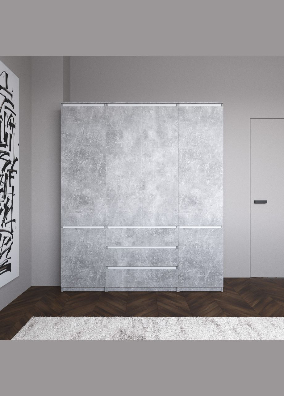 Шафа зі штангою та полицями, комплект з 2 пеналів з полицями та 1 шафи зі штангою з 3 шухлядами R9+R22-2 VAYS (372704236)