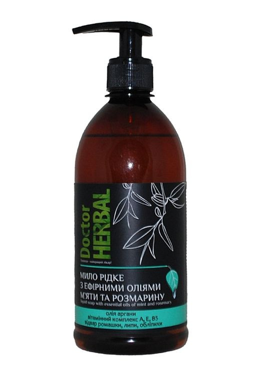 Жидкое мыло с эфирными маслами мяты и розмарина Liquid Soap 500ml (1450534-32996973) Doctor Herbal (368645528)