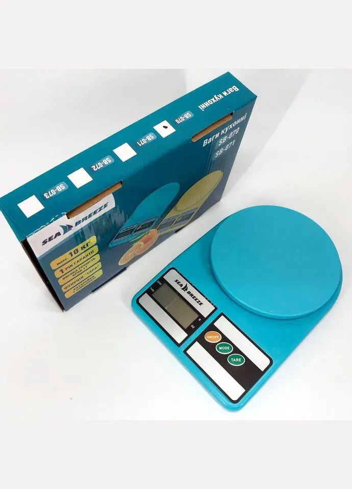 Весы кухонные SeaBreeze SB-070, Электрические кухонные весы, Точные кухонные весы. Цвет: голубой Sea Breeze (381037593)
