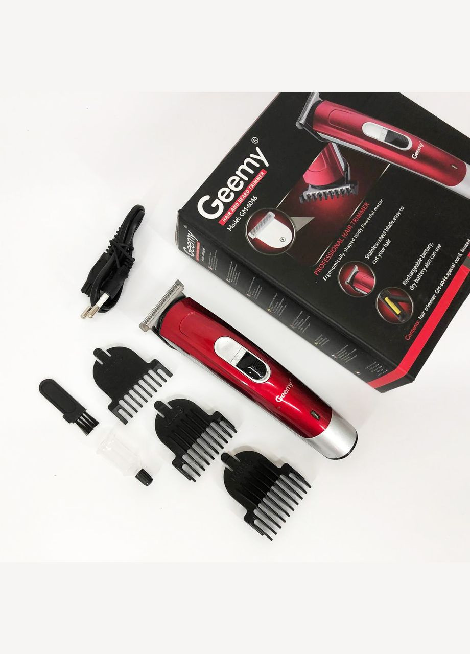 Машинка для стрижки волосся GM-6046, Машинка для стрижки волосся та гоління. Колір: червоний Gemei (364665045)
