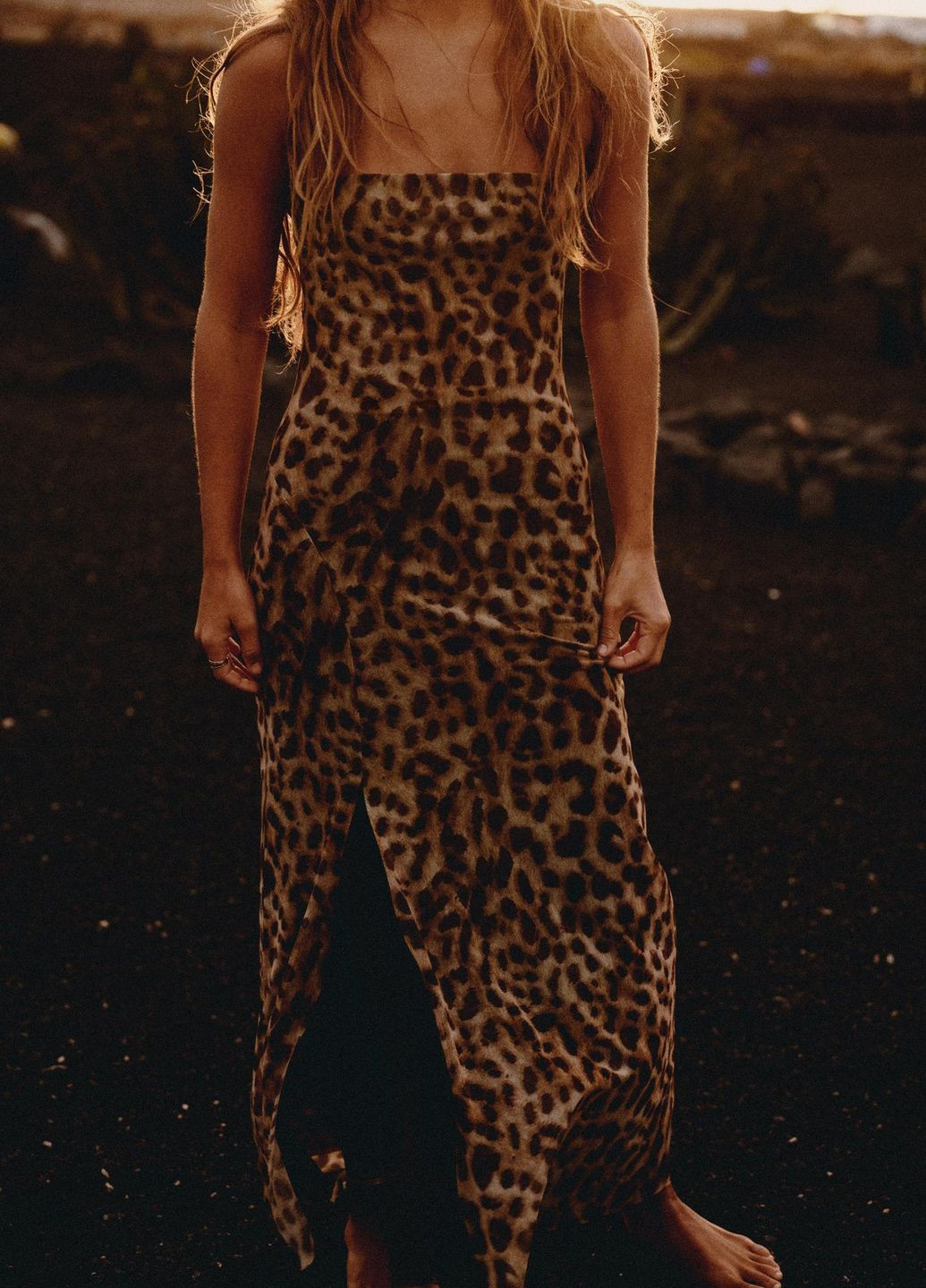 Коричневое повседневный платье Zara леопардовый