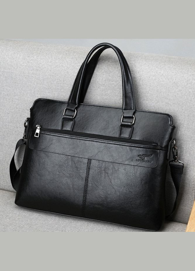 Мужской деловой портфель для документов формат А4 эко кожа Черный No Brand (302391094)