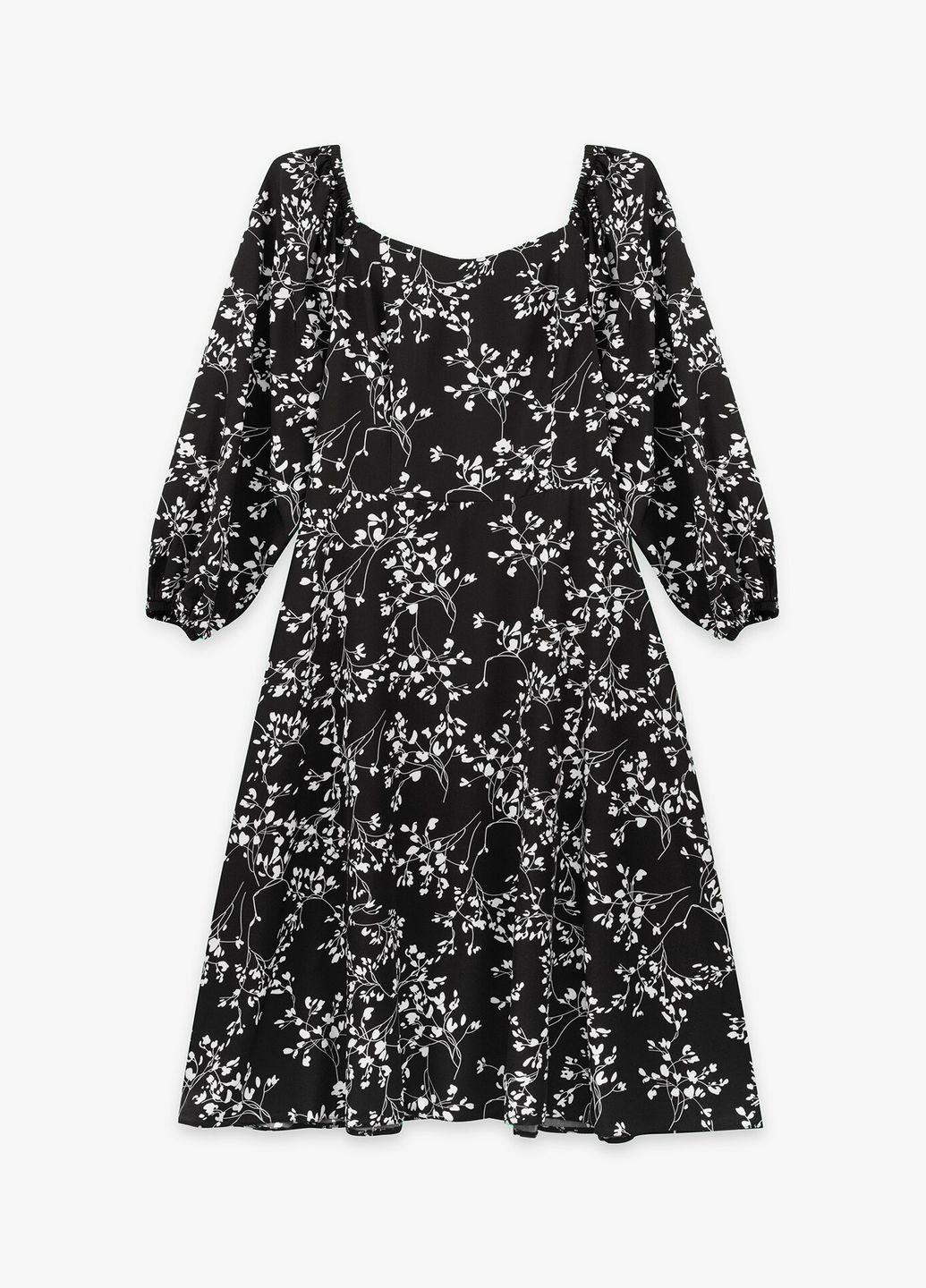 Черно-белое повседневный платье с узором женское 2521 черно-белый shop (2000999235191) On me