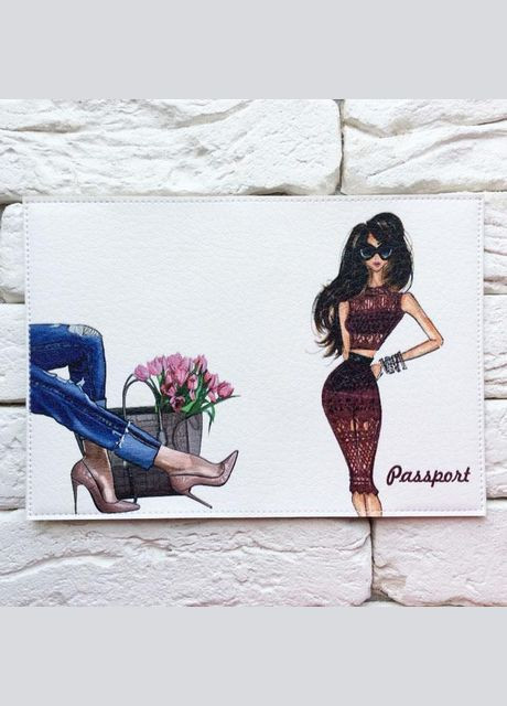 Обложка на паспорт Крутая брюнетка No Brand (301035738)