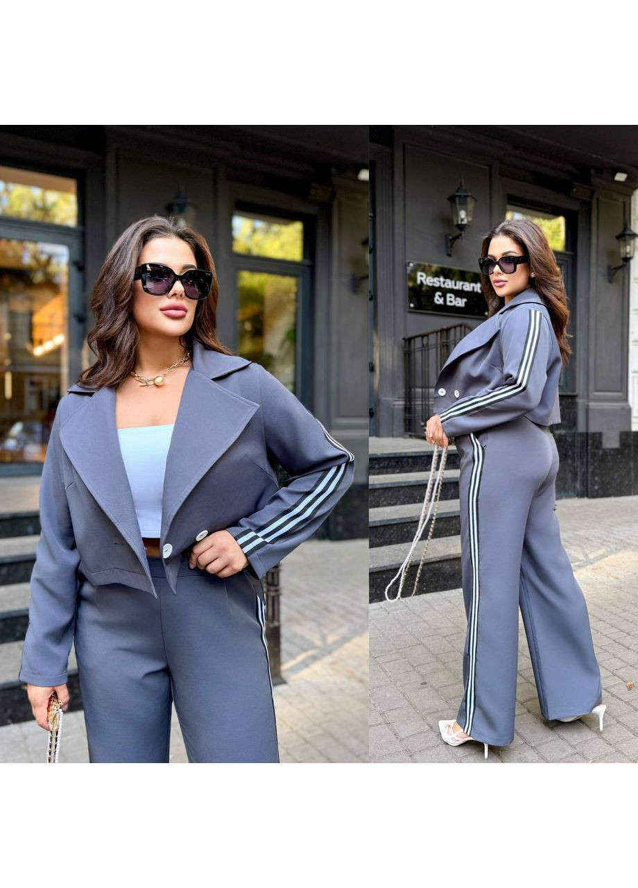 Жіночий костюм з піджаком та брюками з лампасами Україна (361856563)