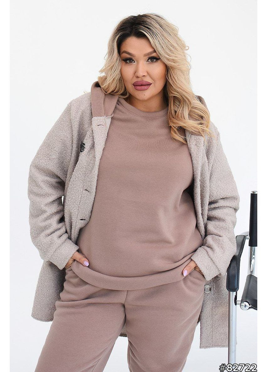 Костюм тройка тринитка на флисе брюки и кофта,барашек-рубашка Україна (361021573)