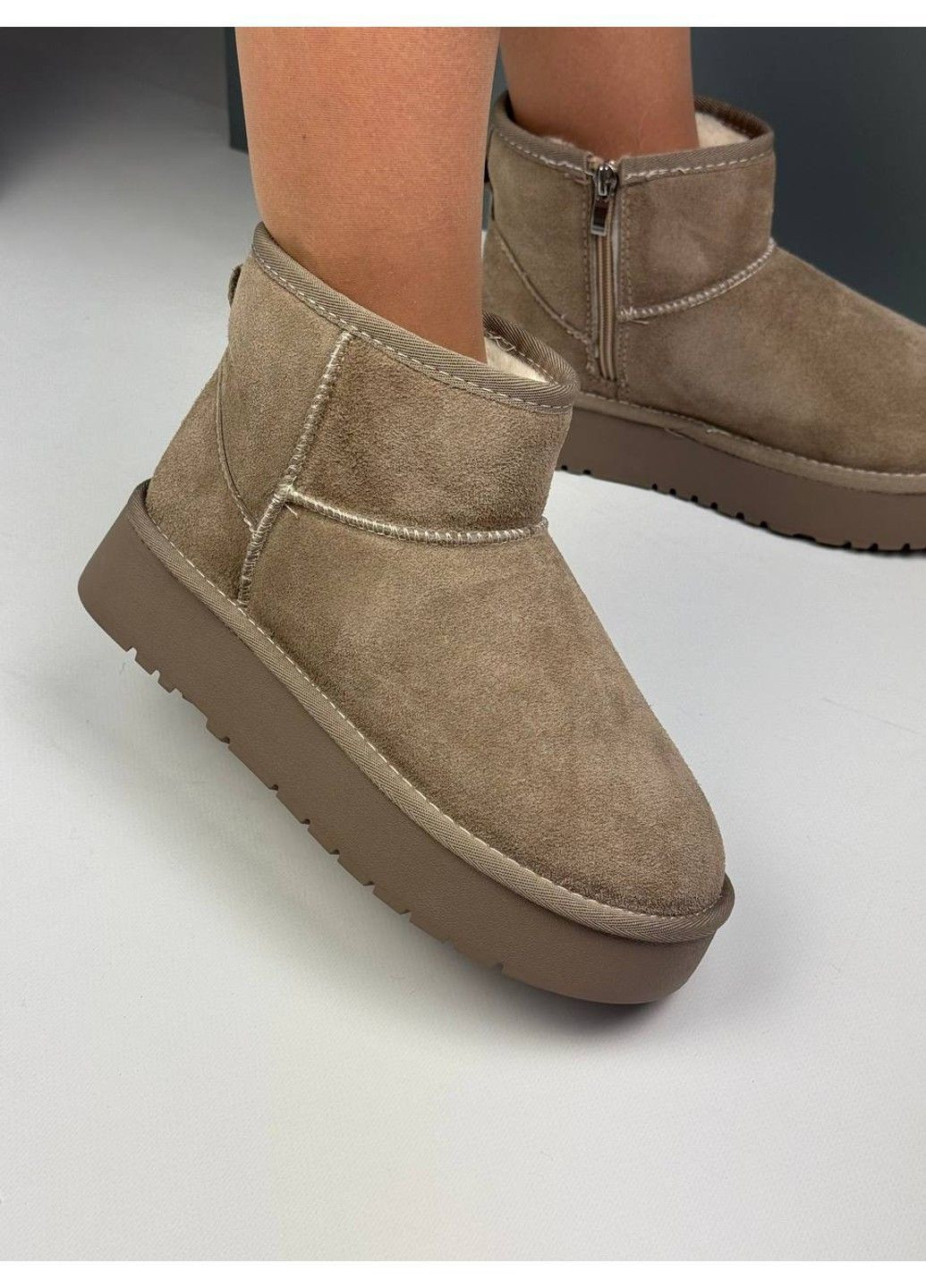 473 УГІ Бежеві Замшеві с блискавкою Hengji (367960241)