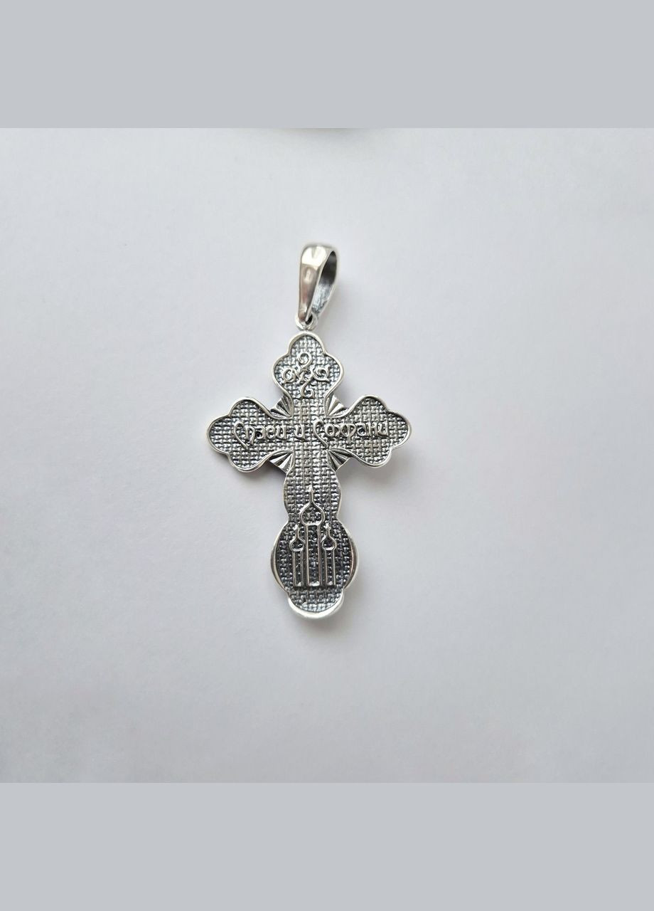 Серебряный большой Крест с распятием серебо 925 пробы Черненное 3221ч 7.90г No Brand (313103478)