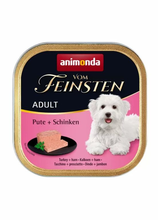 Vom Feinsten Pute + Schinken Консерва для собак с индейкой и ветчиной 150г (4017721823197) Animonda (280911743)