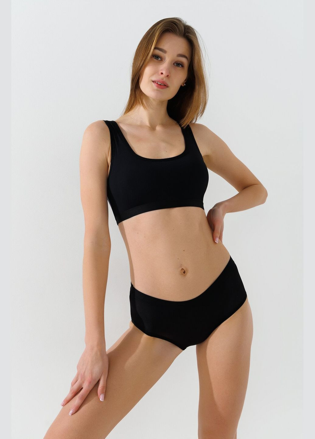 Чорний демісезонний комплект жіночий топ+труси bsk8836wn shop (2000990926562) Beisdanna