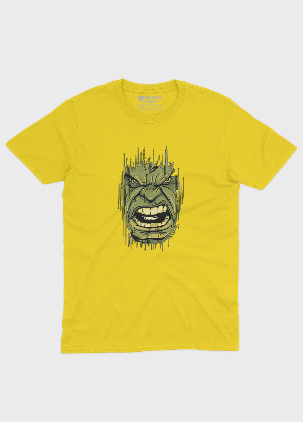 Жовта демісезонна футболка для хлопчика з принтом супергероя - халк (ts001-1-sun-006-018-001-b) Modno