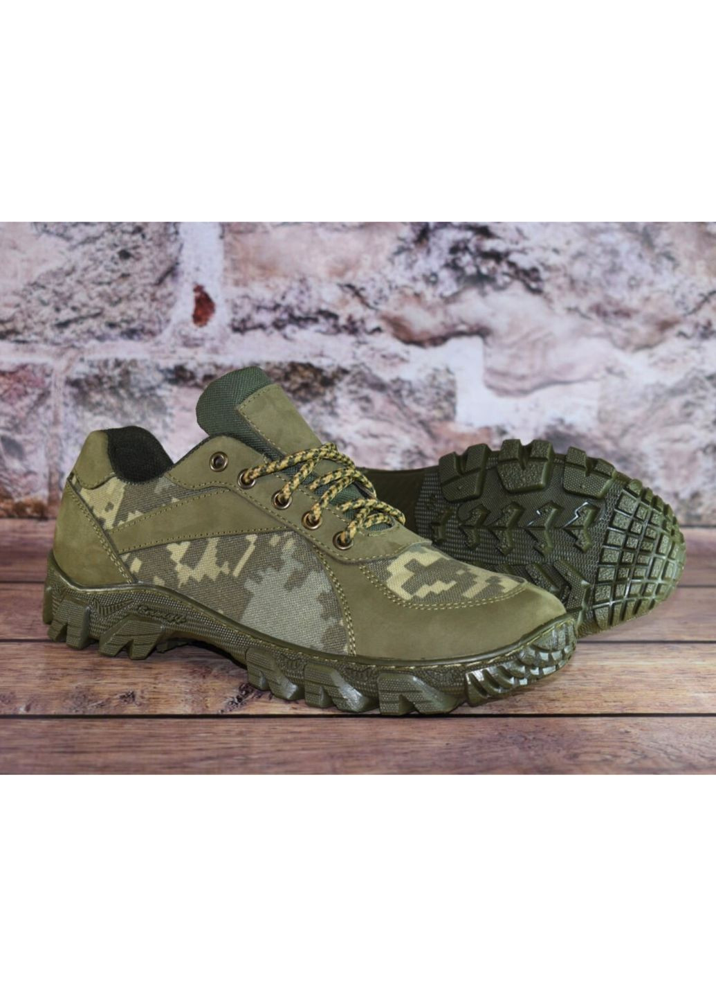 Кроссовки Мужские Демисезонные Тактические. 36-48р Олива+Пиксель. Натуральная гидрофобная кожа! MSDM-1042 No Brand (301138693)