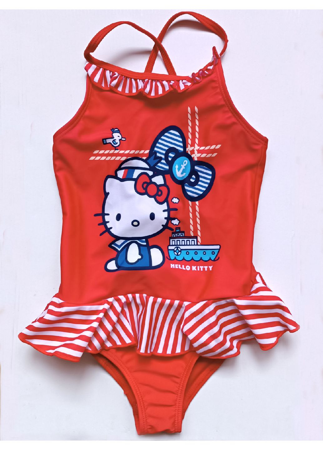Красный летний купальник слитный Hello Kitty