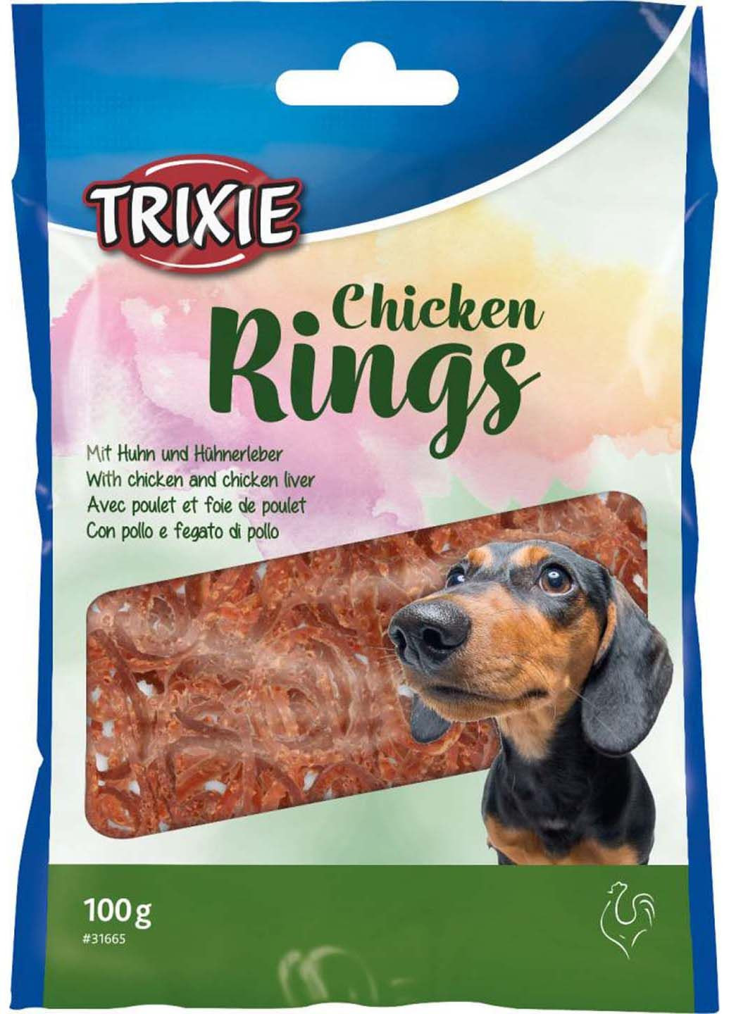Ласощі для собак Chicken Rings 100 г Trixie (285778969)