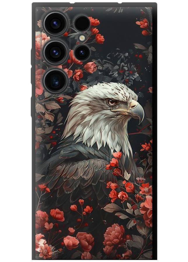 TPU чорний чохол 'Квітковий вартовий' для Endorphone Samsung Galaxy S23 Ultra (291132224)