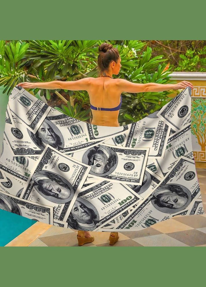 Парео пляжное с 3D принтом Rich Vibes 31096 150х180 см FlexDress (336873580)