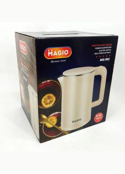 Електрочайник MG-502 чайник-термос бежевий 1.5 л 1500 Вт Magio (298618379)