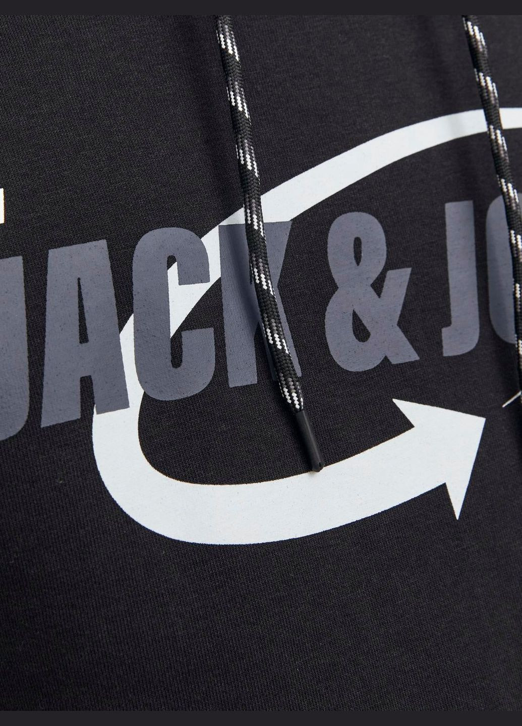 Худи флис,черный с принтом,JACK&JONES Jack & Jones (280912131)